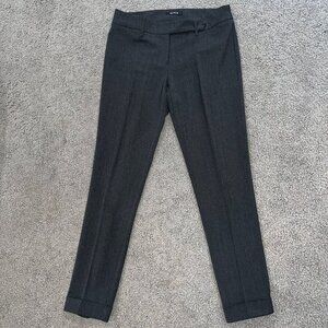 BEATRICE B Made in Italy Women's Wool Blend Trouser Slack Pants Charcoal EUC - 8